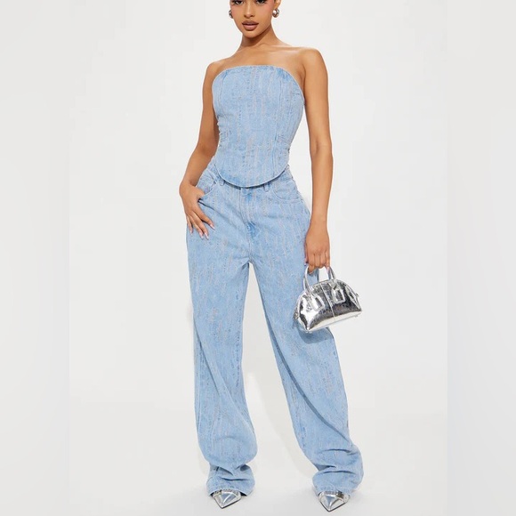 Fashion Nova distressed denim set - Picture 4 of 9